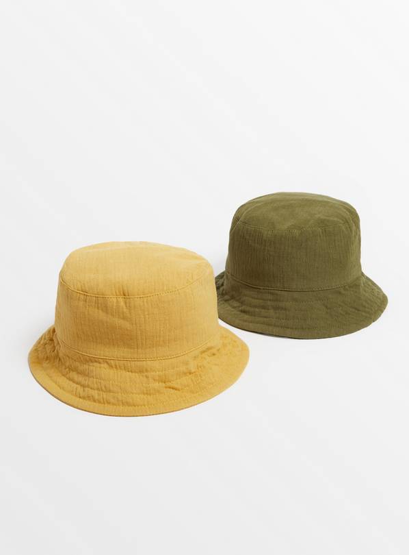 Mustard & Khaki Bucket Hat 2 Pack Up to 3 mths